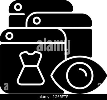 Online behavioral tracking black glyph icon Stock Vector