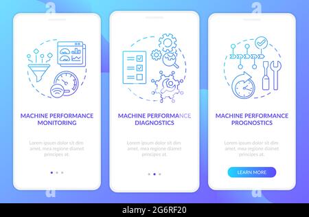 Digital twin tasks onboarding mobile app page screen Stock Vector