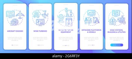 Digital twin application onboarding mobile app page screen Stock Vector
