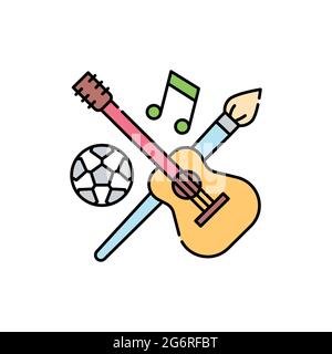 Hobby olor line icon. Life for yourself. Abandonment of other people's goals. Pictogram for web page, mobile app, promo. UI UX GUI design element. Edi Stock Vector