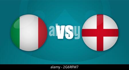 Italy vs England match. Final football euro 2020 championship Stock Vector