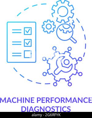 Machine performance diagnostics concept icon Stock Vector