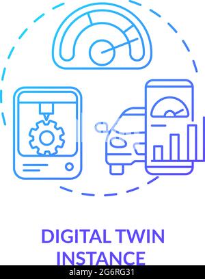 Digital twin instance concept icon Stock Vector