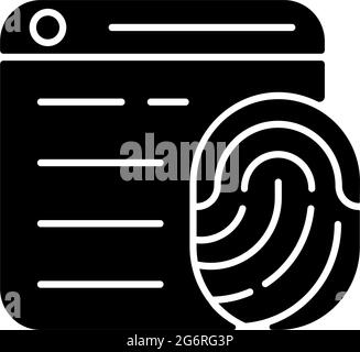 Browser fingerprinting black glyph icon Stock Vector