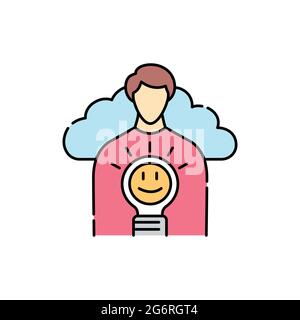 Self-understanding olor line icon. Life for yourself. Abandonment of other people's goals. Pictogram for web page, mobile app, promo. UI UX GUI design Stock Vector