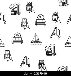 Mens Leisure Time Collection Icons Set Vector Stock Vector