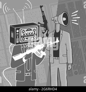 Vector Illustration Concept Propaganda Weapon for Information War Concept Stock Photo