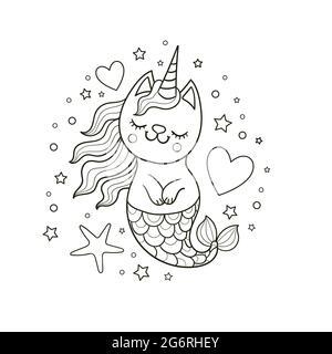 Hãy cùng tô màu bức tranh mermaid với chú mèo dễ thương. Đây là một trang tô màu tuyệt vời để giúp phát triển khả năng tưởng tượng, sáng tạo và giải trí. Hãy đón xem bức tranh để khám phá thế giới ngộ nghĩnh của chú mèo mermaid.