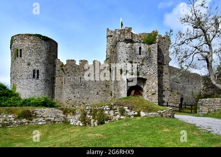 Manorbier Castle Entrance Stock Photo