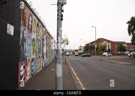 Murals Wall, Northumberland Street, Belfast, Northern Ireland. Picture date: 01 July 2021 Stock Photo
