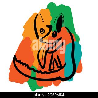 Outline dog in cubism style. Vector 10 eps Stock Vector