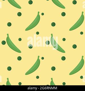 Seamless pattern, pods of green peas - Vector illustration Stock Vector