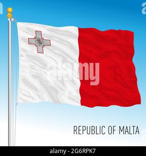 Malta official national flag, European Union, vector illustration Stock Vector