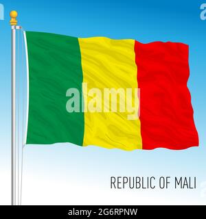 Mali official national flag, african country, vector illustration Stock Vector