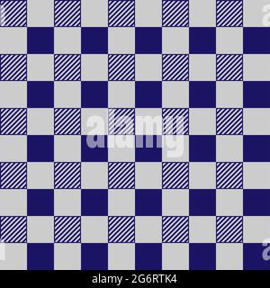 seamless pattern of gray and blue striped square Stock Vector
