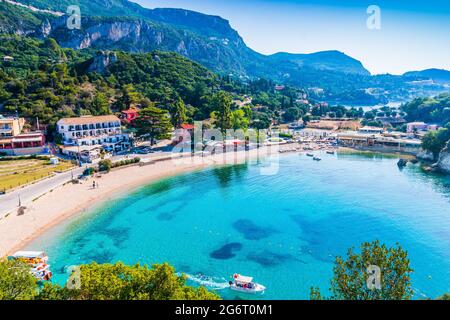 Beach at Paleokastritsa Corfu Greece Stock Photo - Alamy