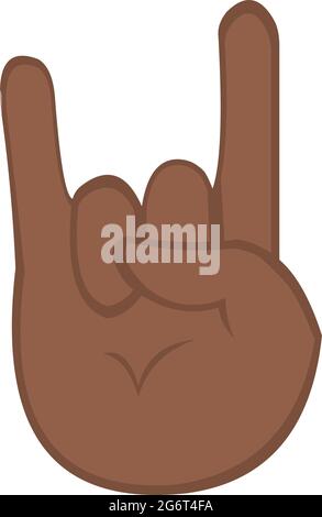 Vector emoticon illustration of a hand making horns or heavy metal gesture Stock Vector