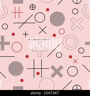 Seamless colored background pattern, various geometric shapes - Vector illustration Stock Vector