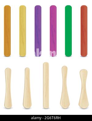 Popsicle stick for game or ice cream set. Stock Vector