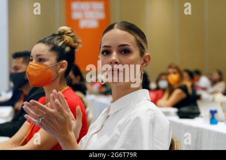 MEXICO CITY, MEXICO - JULY 5: Mariana Rodriguez Cantu, wife of the governor-elect of the state of Nuevo Leon and fashion influencer and businesswoman, during the XXI Session of the National Council on July 5, 2021 in Mexico City, Mexico. (Photo by Eyepix/Sipa USA) Stock Photo