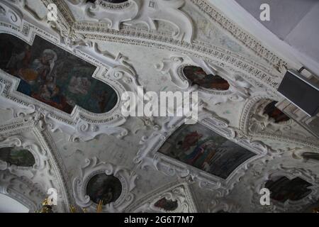Camaldolese complex in Rytwiany, church in camaldolese complex, the interior of the baroque church, hermitage of golden forest Stock Photo