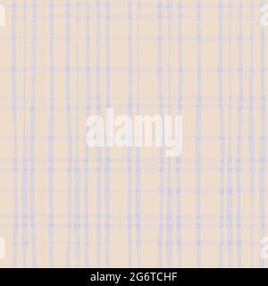Neutral pastel burlap canvas texture background. Vector seamless patter with painterlyl watercolor effect checkered pastel pink purple plaid grid Stock Vector