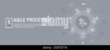 banner of lean six sigma web icon vector illustration concept for ...