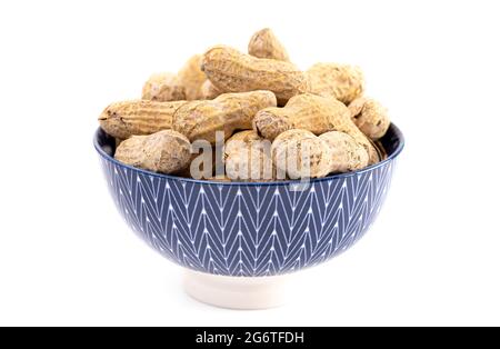 Raw In Shell Peanuts Isolated on a White Background Stock Photo