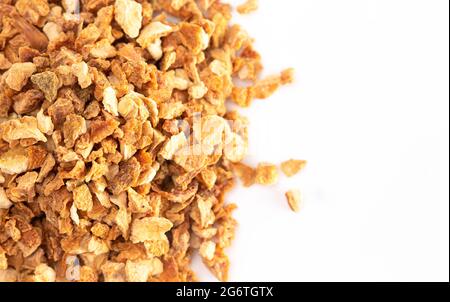 Dehydrated Lemon Peel Isolated on a White Background Stock Photo