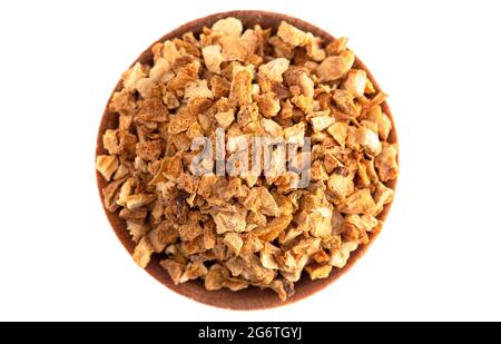 Dehydrated Lemon Peel Isolated on a White Background Stock Photo