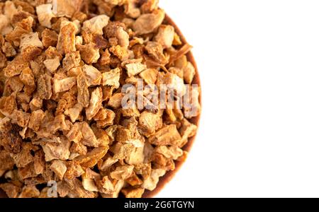 Dehydrated Lemon Peel Isolated on a White Background Stock Photo