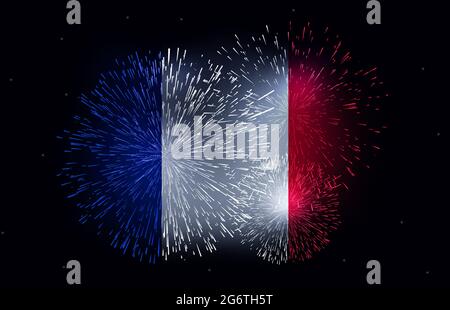 French Independence Day Background Concept Wallpaper. Modern Abstract France independence backdrop design Stock Photo