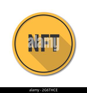 NFT crypto currency Token coin icon button illustration Stock Vector