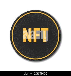 NFT crypto currency Token coin icon button illustration Stock Vector