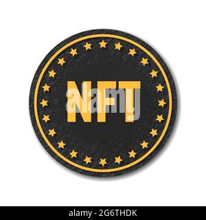 NFT crypto currency Token coin icon button illustration Stock Vector