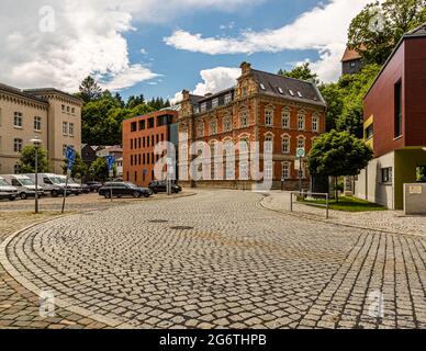 Architecture from different eras in Sonneberg, Germany Stock Photo