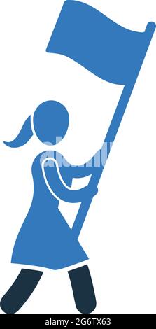 Flag carrier, guide icon - Vector EPS file. Perfect use for print media ...