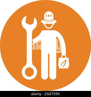 Repair, serviceman icon - Simple editable vector EPS file. Stock Vector