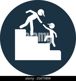 Stair steps, help icon - Simple editable vector EPS file. Stock Vector