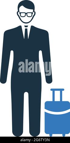 Passenger, voyage, luggage icon - Vector EPS file. Perfect use for print media, web, stock images, commercial use or any kind of design project. Stock Vector
