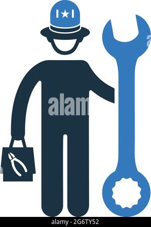 Repair, serviceman icon - Simple editable vector EPS file. Stock Vector