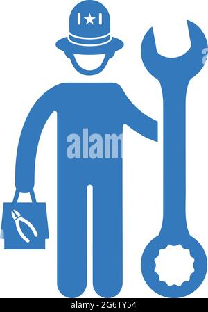 Repair, serviceman icon - Simple editable vector EPS file. Stock Vector