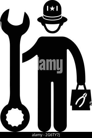 Repair, serviceman icon - Simple editable vector EPS file. Stock Vector