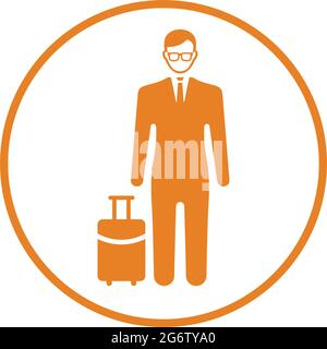 Passenger, voyage, luggage icon - Vector EPS file. Perfect use for print media, web, stock images, commercial use or any kind of design project. Stock Vector