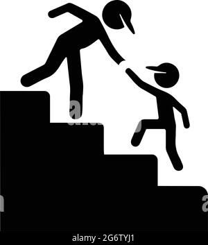 Stair steps, help icon - Simple editable vector EPS file. Stock Vector