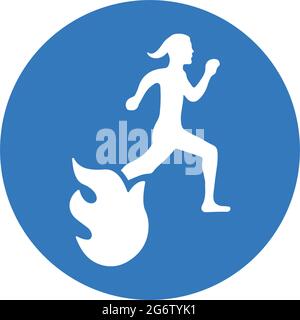 Run, runner, fire danger icon - Simple editable vector EPS file Stock ...