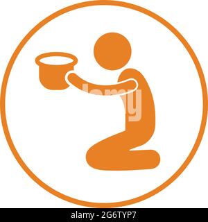 Beggar icon - Use for commercial purposes, print media, web or any type of design projects. Vector EPS file. Stock Vector