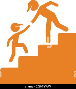 Stair steps, help icon - Simple editable vector EPS file. Stock Vector