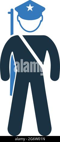 Cop, sheriff, police officer icon is isolated on white background. Use for graphic and web design or commercial purposes. Vector EPS file. Stock Vector