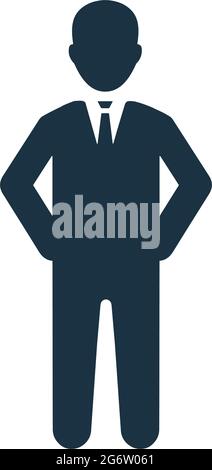 Boss, person, man figure icon is isolated on white background. Use for graphic and web design or commercial purposes. Vector EPS file. Stock Vector